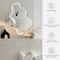 Glitzhome® 31.75" Washed White Wood Frame Wavy Wall Mirror